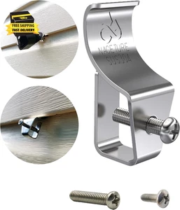 Ganchos de revestimiento de vinilo - Clips de revestimiento de vinilo para colgar decoraciones de exterior para patio - Imagen 1 de 8