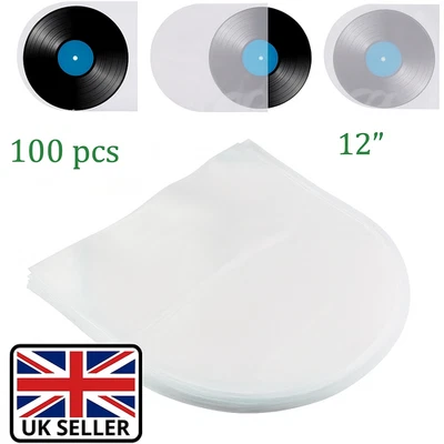 ECODEC 100x Anti Static 12'' LP Vinyl Record Cover Inner Sleeves Clear Cover Plastic