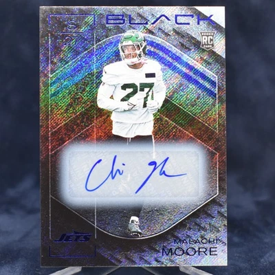 2025 Panini Black #141 Malachi Moore RC Auto Sapphire /50 - Image 1 of 4