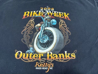 Винтаж 2008 Kelly's Nags Head NC Графическая Футболка Черный Велосипед Неделя 2XL - Изображение 1 из 4