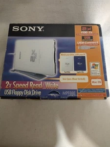 Sony 2X FDD MPF88E USB External 3.5" Floppy Disk Drive Blue Untested With Box - Afbeelding 1 van 5