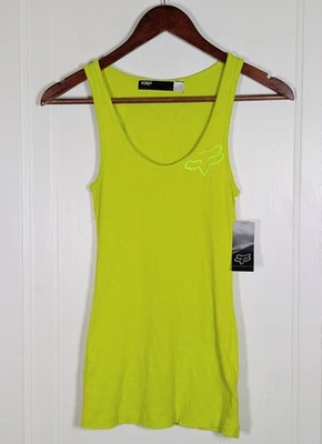 NUEVO CON ETIQUETAS NUEVO CAMISETA SIN MANGAS Y2K Fox Racing para mujer talla pequeña MX Moto verde lima elástica de colección Foto 1 de 4