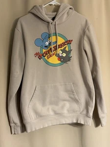 Itchy and Scratchy Trust Issues grauer Hoodie blau gefüttert Kapuze Small - Bild 1 von 2