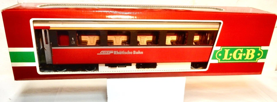 LGB G Scale #3067 Swiss Passenger Car -1st Class Rhaetian Railway RHB -Never Run - Image 1 of 4