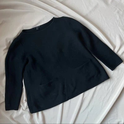 Ladies COS Stretch Knit Round Knit Jumper Sweater Black Size S Repaired Used - Image 1 of 4