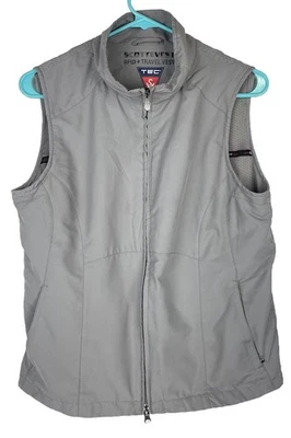 Scottevest RFID Travel Vest Women's Med Grey Multi Pockets Full Zip TEC Utility - Image 1 of 4