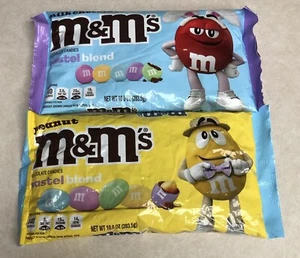 M&M's Milk Chocolate & Peanut Pastel Easter Candy  10oz Each Bag New - Picture 1 of 8