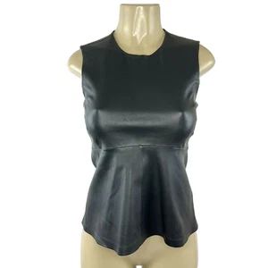 By Malene Birger Leather Top Womens Size 34 Pieced Leather Black Zip Kriseah - Picture 1 of 10
