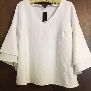 Lane Bryant ivory blouse flowy sleeves 14/16 NWT! MSRP $60 - Picture 1 of 8