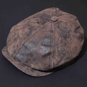 Sombrero STETSON Gorra Plana Cuero Hombre Marrón MEDIANO 6 Paneles Hatteras Celebridad M - Imagen 1 de 19