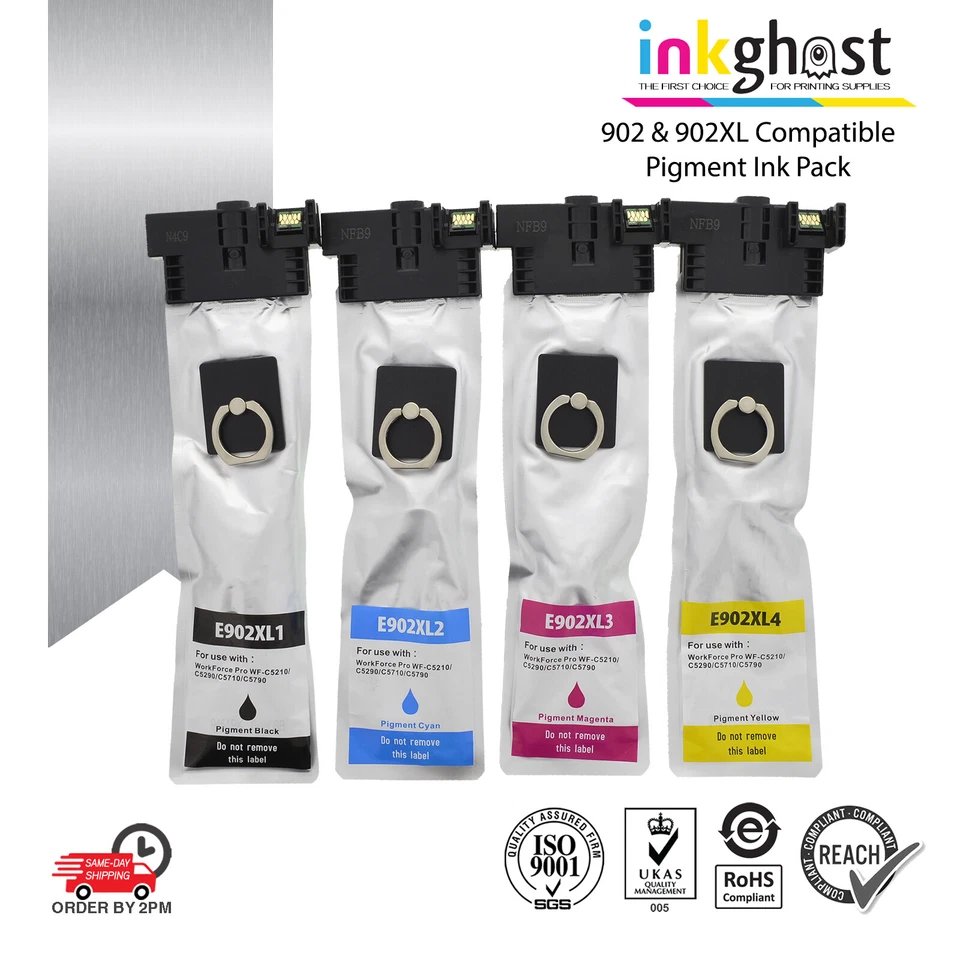 Inkghost 902XL Ink Refill Pack alternative for Epson WorkForce WF-C5790 WF-C5290 - Image 1 of 1