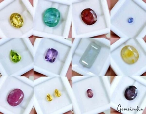 13 Pezzi Pietre Preziose Naturali Multi Gemme 4-16mm Collezione Tipo Gioielli ~47,45 Ct - Foto 1 di 12
