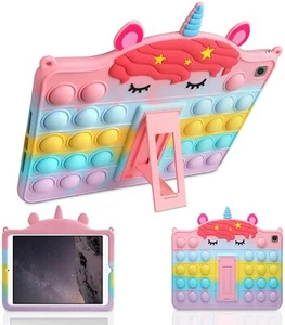 iPad Air 2 / Pro 9.7" Stand Case Kids Protective Cover Push Pop Bubble Unicorn - Picture 1 of 7