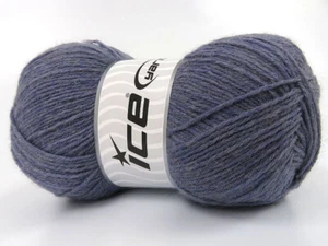 4-Skein Lot Sock Unicolor Yarn Superwash Wool 4x100g/420m Greyish Blue - Picture 1 of 4