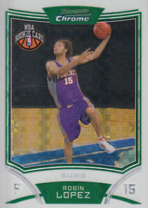 2008-09 Bowman Chrome X-Fractors Suns Basketball Card #124 Robin Lopez /299