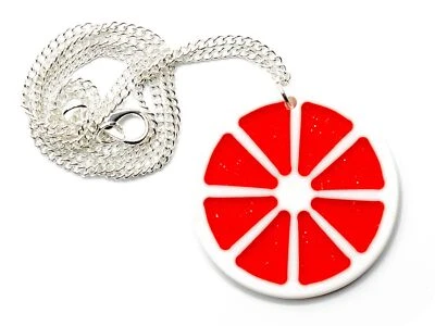 Arancia Rossa Collana 45cm Miniblings Arancione Pompelmo Rosso - Immagine 1 di 3