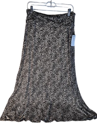 NY Collection Maxi A-Line Skirt With Front Faux Belt With Ring Detail Sz PL - Image 1 of 4