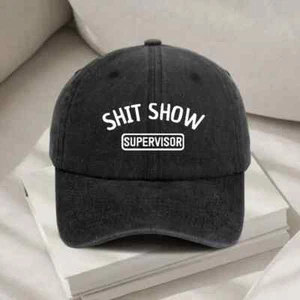 New Weathered VINTAGE BLACK SH!T SHOW SUPERVISOR Cap - Picture 1 of 6
