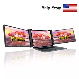 Portable 15.6'' Triple Screen Monitor For Laptop Screen Extender Plug And Play - Picture 1 of 10
