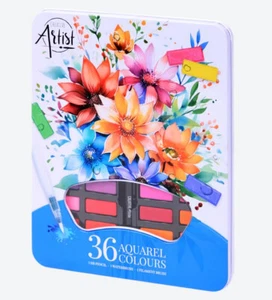 Creative Aquarellfarben Set 36 Farben 1 Wassertankpinsel 1 HB Bleistift 1 Pinsel - Bild 1 von 2