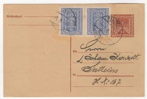 1923 Nov 1st. Uprated Postkarte. Bludenz to Satteins. - Picture 1 of 2
