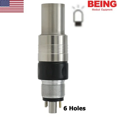 Acoplamiento LED dental BEING fibra óptica 6 pines para pieza de mano NSK Phatelus Machlite Foto 1 de 4