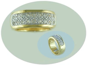 18 KT GOLD OVER STERLING SILVER WHITE TOPAZ RING-11 - Picture 1 of 1