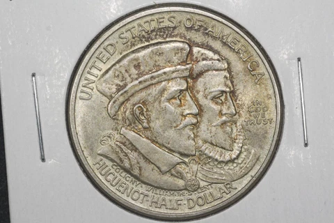 1924 Huguenot Commemorative Half Dollar, Choice Toned Unc Cover