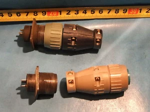 F20 mm  3 pin   male+female  cable silver plated connector  Military USSR - Picture 1 of 4