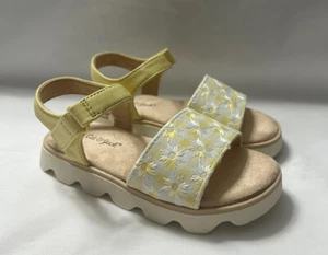 Cat & Jack Toddler Girls' Penelope Ankle Strap Footbed Flowers Sandals Yellow - Picture 1 of 5
