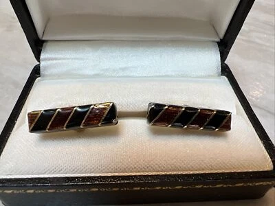 Gemelos Tiffany & Co 18k y esmalte Foto 1 de 4