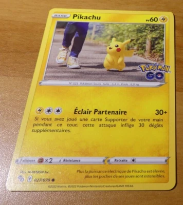 POKEMON GO FRANCAISE CARD CARTE Pikachu 027/078 FR JCC MINT NEUF - Photo 1/2