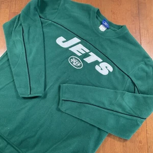 Reebok NFL Sweatshirt Men Medium Green New York Jets Fleece Pullover Long Sleeve - Picture 1 of 8