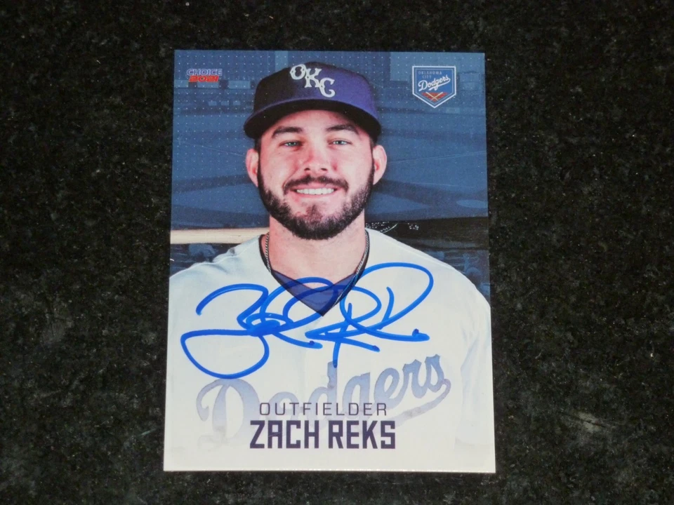 ZACH REKS SIGNED BASEBALL CARD 2021 OKLAHOMA CITY DODGERS AUTOGRAPHED - Image 1 of 1