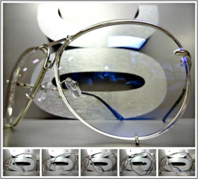 Lunettes De Vue Classiques Vintage Rétro Pour Hommes Ou Femmes Monture Argentée - Photo 1/4