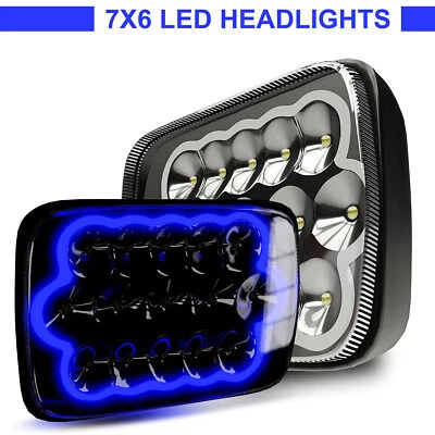 7x6" Led Headlight Hi-Lo DRL For Chevy C1500 C2500 C3500 Suburban Pickup Pair - Image 1 of 4