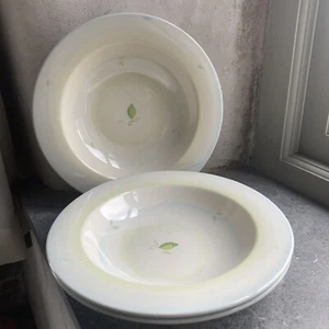 3 x vintage POOLE POTTERY leaf design hand painted soup bowls similar to Fresco - Picture 1 of 16