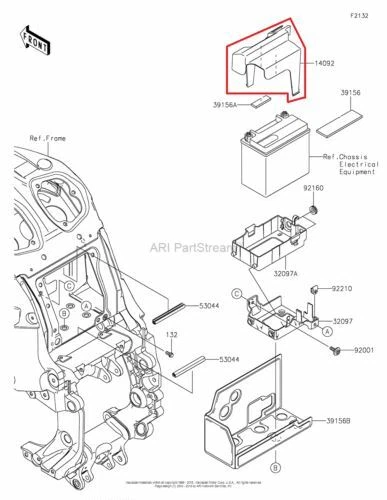 NEW OEM KAWASAKI CONCOURS 14 UPPER BATTERY COVER Foto 1 de 1