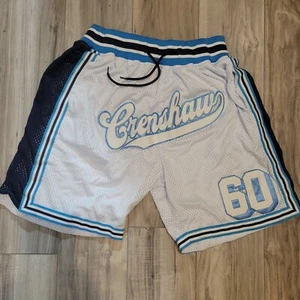 Pantalones Cortos Clásicos Headgear Para Hombre Pequeños Crenshaw Nipsey Hussle Blanco Azul Cordón - Imagen 1 de 13