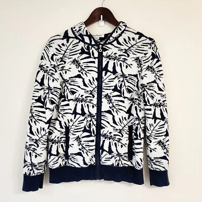 Tommy Bahama Sweater Women S/P Melina Monstera Hawaiian Hoodie Sweatshirt - Image 1 of 4