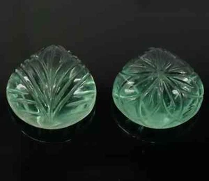 Piedra preciosa suelta corte curvo pera amatista verde brasileña certificada 81,95 quilates 2 piezas - Imagen 1 de 3