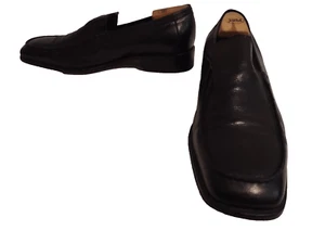 Zapatos Oxford Pakerson Italianos Hechos a Mano de Cuero Sin Cordones Talla 13 Negros - Imagen 1 de 9