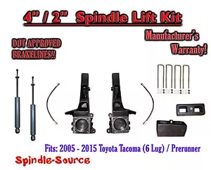 4" / 2" Lift Kit + Brake lines + SHOCKS, fits 2005 - 2021 Toyota Tacoma 6 Lug - Picture 1 of 1