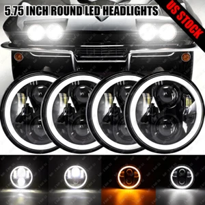 4PCS 5 3/4" 5.75" for Chevrolet Corvette C1 C2 C3 LED Headlights Hi-Lo Beam DRL - Picture 1 of 11