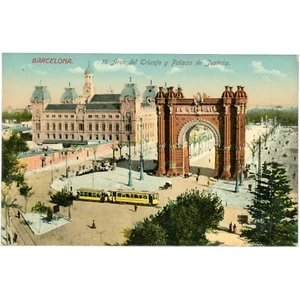 Barcelona, España - Arco de Triunfo y Palacio de Justicia - Postal (POS686-) - Imagen 1 de 2