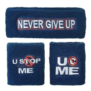 John Cena U Can't Stop Me Blue Headband Wristbands Set - Picture 1 of 2