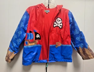 Stephen Joseph Size 6X Raincoat- Pirate Themed-Skulls Red and Blue - Picture 1 of 7