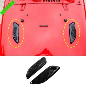 2PCS ABS Glossy Black Engine hood decorative stickers For Jeep Wrangler JK 07-17 - Bild 1 von 3