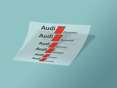 6pcs Audi Ceramic Caliper Decal Stickers, Die-Cut Vinyl Decal Sticker - Image 1 of 2