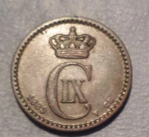 DENMARK  COIN ORE 1889 h CS XF - Picture 1 of 2